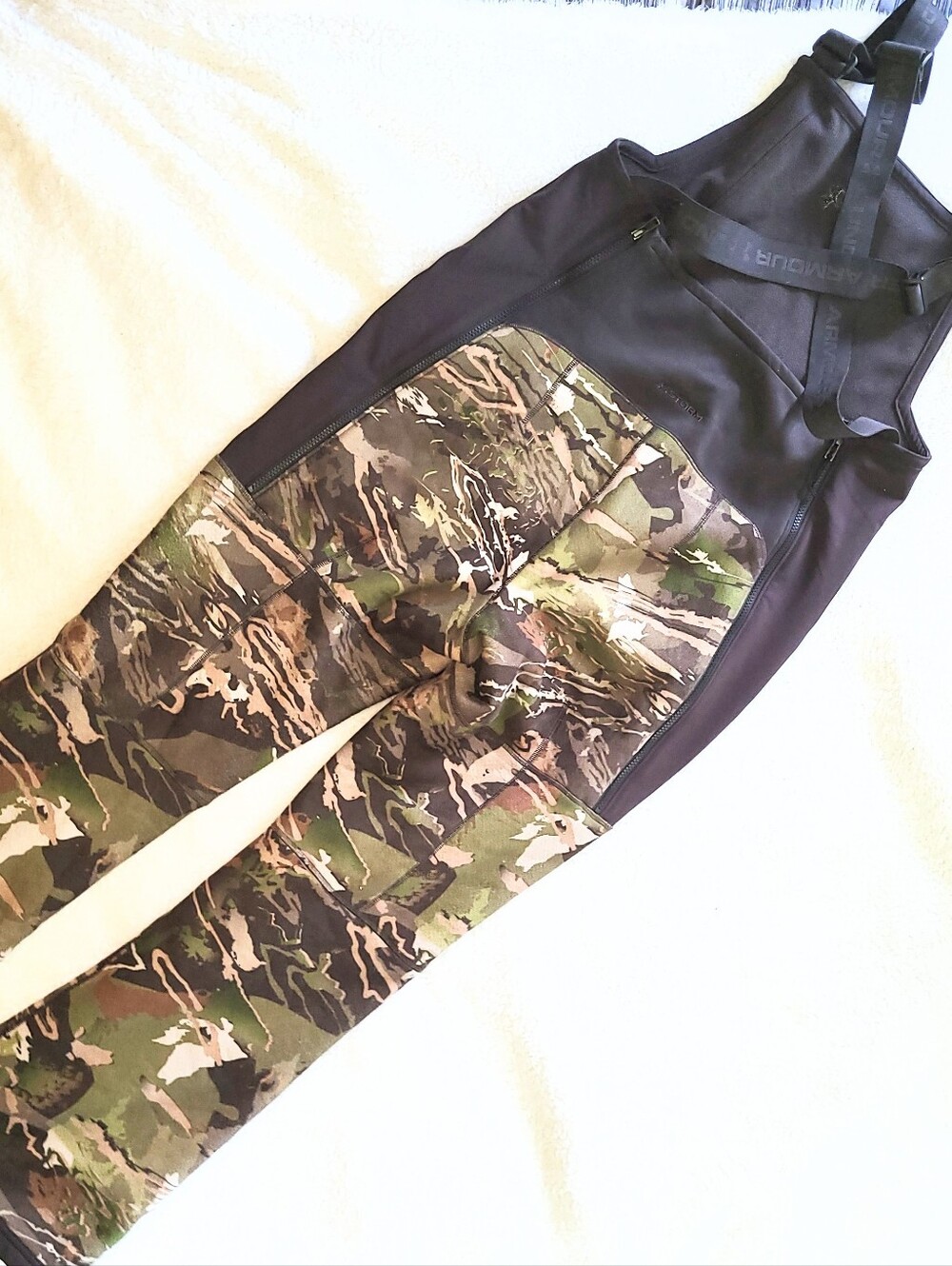 NWOT Women's Under Armour Realtree Camo Insulated Fleece Hunting Bibs Large - Picture 2 of 15